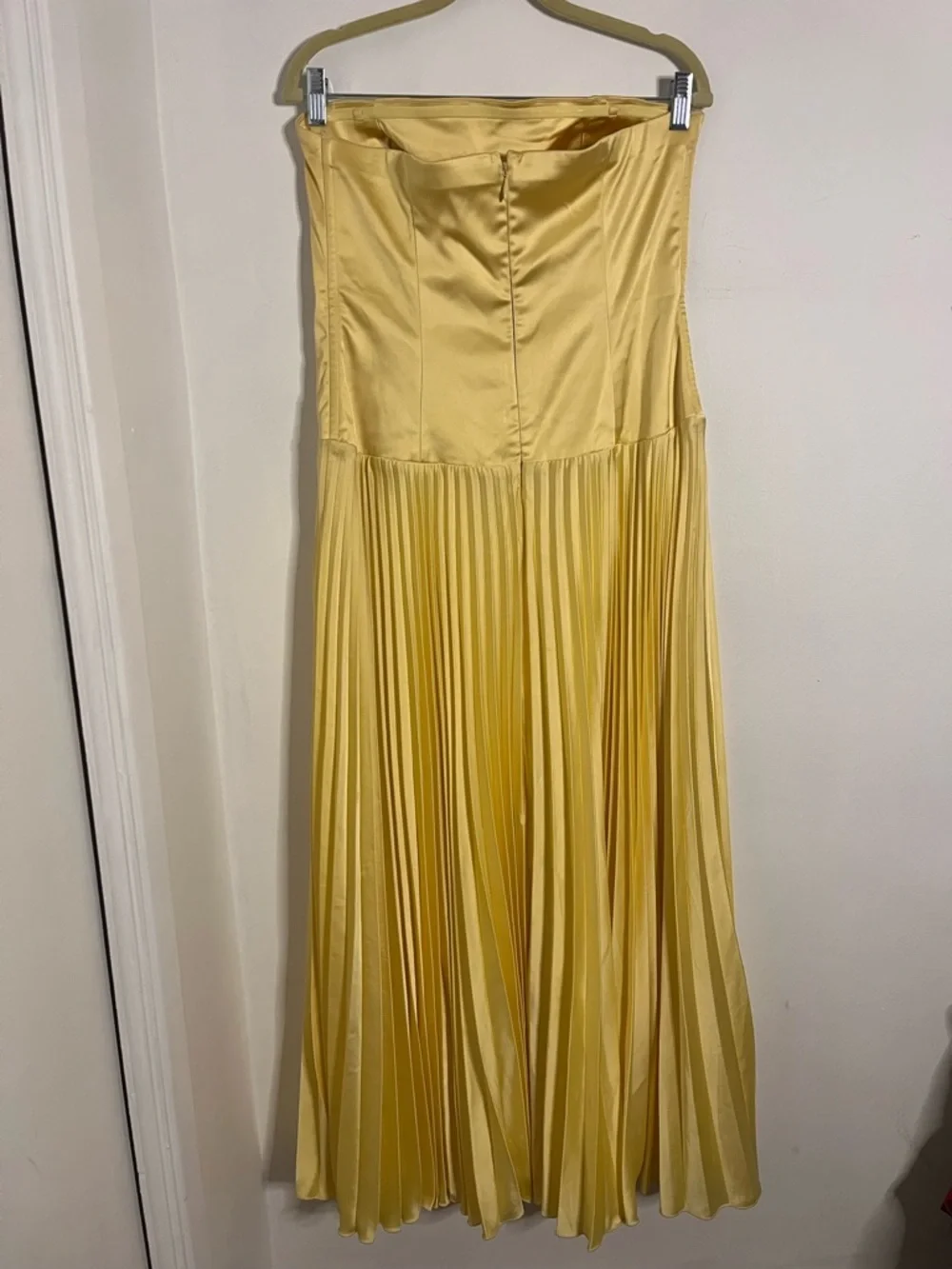 Abercrombie & Fitch Giselle Strapless Drop-Waist Maxi Dress in Butter Yellow